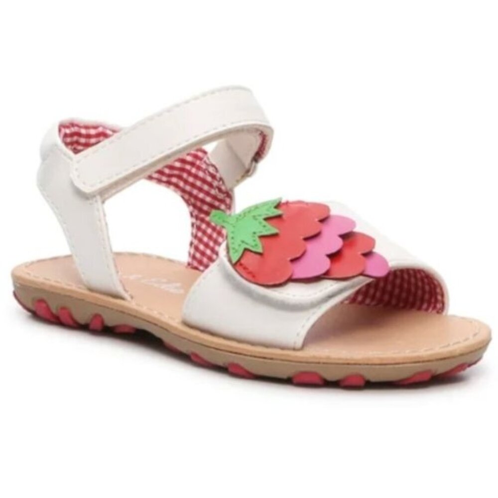 Toddler 5 Olive & Edie Lil Sweetie Sandal Strawberry Applique Shoe